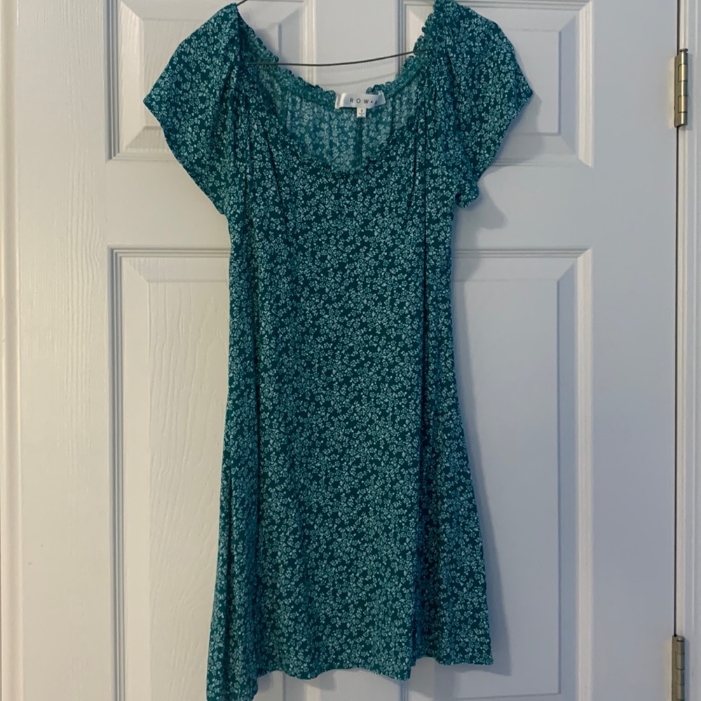 Blue floral print dress